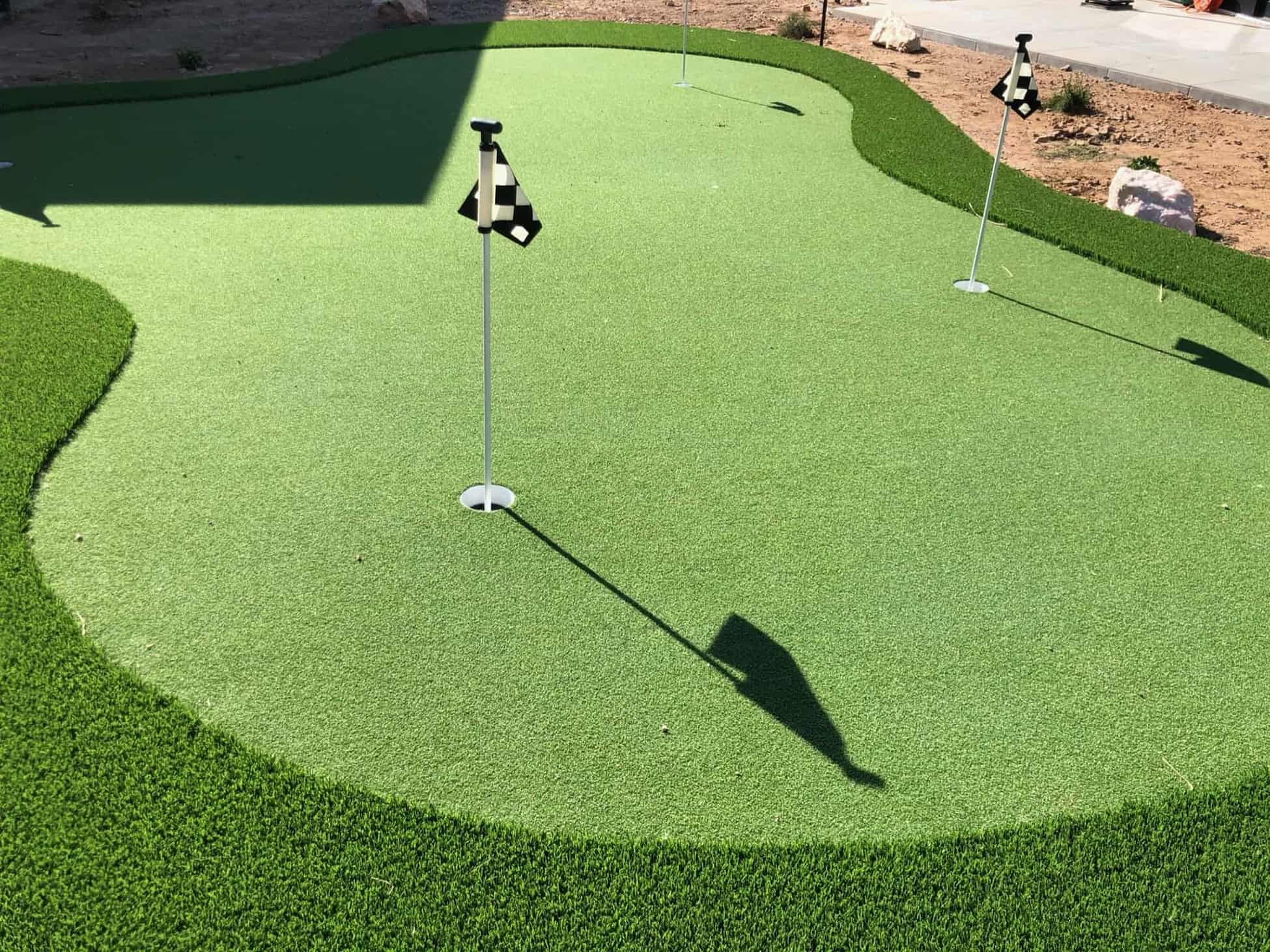 Luxury backyard putting green in Houston